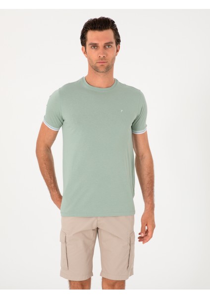 Erkek Mint Regular Fit %100 Pamuk Bisiklet Yaka T-shirt 50301318-VR090