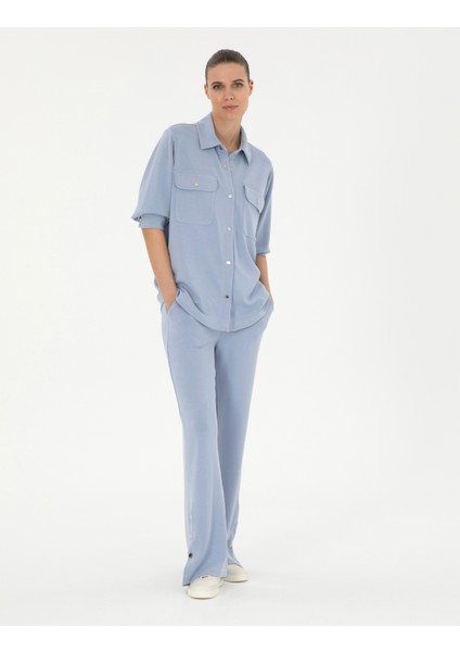 Kadın Mavi Loose Fit Eşofman Altı 50284727-VR249