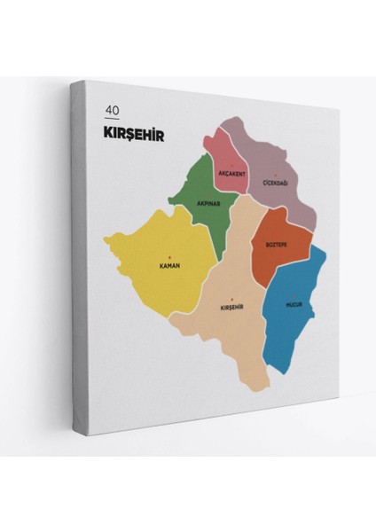 - Kırşehir Ili ve Ilçeler Haritası Dekoratif Kanvas Tablo 1398 fiyatları