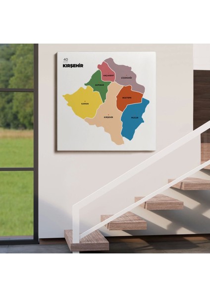 - Kırşehir Ili ve Ilçeler Haritası Dekoratif Kanvas Tablo 1398 fırsatları