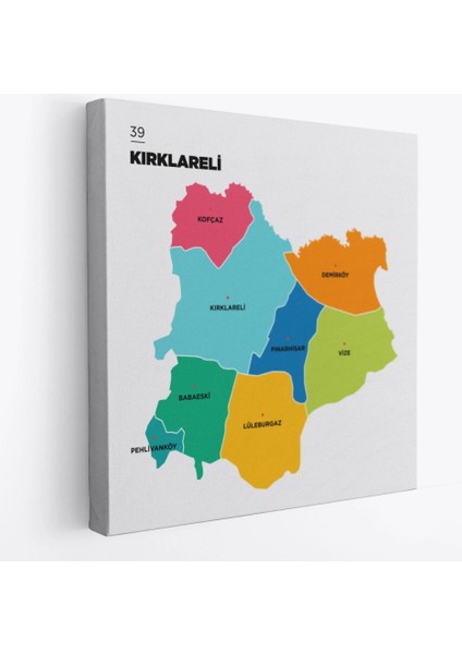 - Kırklareli Ili ve Ilçeler Haritası Dekoratif Kanvas Tablo 1394 fiyatları