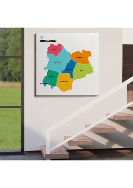 - Kırklareli Ili ve Ilçeler Haritası Dekoratif Kanvas Tablo 1394 fırsatları