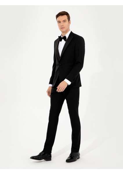 Erkek Siyah Slim Fit Yelekli Smokin Damatlık 50250848-VR046 fırsatları