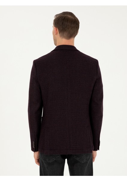 Erkek Bordo Slim Fit Yün Karışımlı Ceket 50290531-VR014 indirimleri