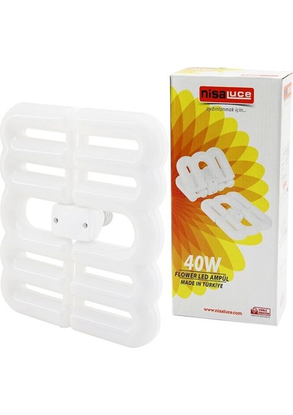 Flower Katlanır - 4b Şekil 21X23.5CM 40W - E27 Beyaz LED Lamba Ampul 3600 Lümen - 6500K