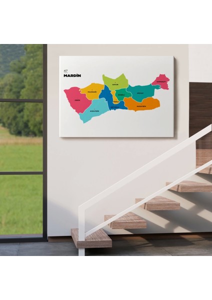 - Mardin Ili ve Ilçeler Haritası Dekoratif Kanvas Tablo 1415 fırsatları