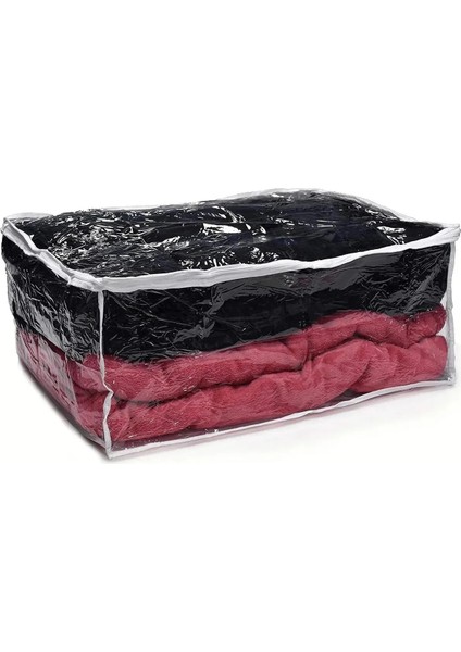 Pvc Şeffaf Dolap Içi Düzenleyici Çanta Yorgan Battaniye Giysi Oyuncak Çantası 60X60X12