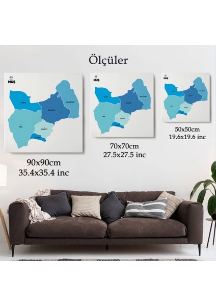 - Muş Ili ve Ilçeler Haritası Dekoratif Kanvas Tablo 1426 indirimleri