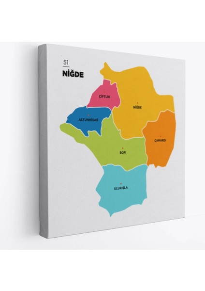 - Niğde Ili ve Ilçeler Haritası Dekoratif Kanvas Tablo 1430 fiyatları