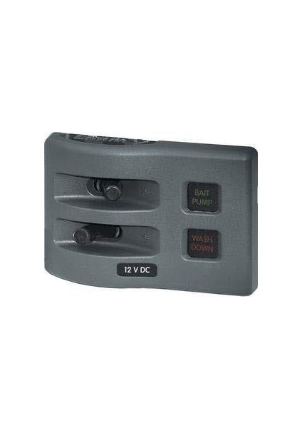 Blue Sea System Systems Weatherdeck Su Geçirmez Sigorta Paneli 2 Switch 12V Dc 15A