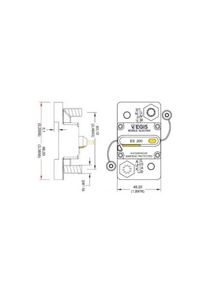Egıs 4703 Serisi Termal Devre Kesici Sigorta 12V / 24V / 36V / 48V Dc Uygulamalarda Kullanıma Uygun IP67