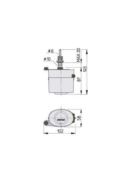Vetus Silecek Seti Şaft Boyu 63.5mm 12V/2A