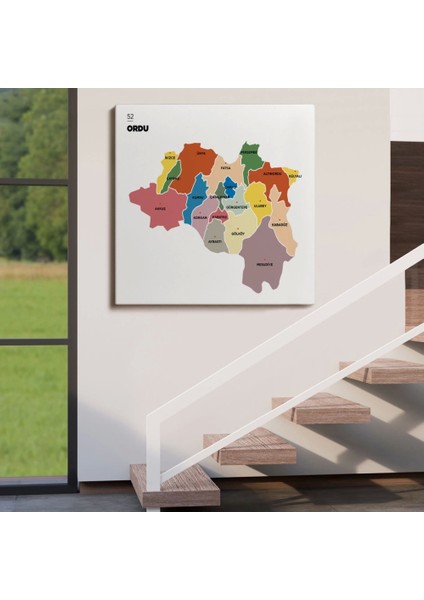 - Ordu Ili ve Ilçeler Haritası Dekoratif Kanvas Tablo 1434 fırsatları