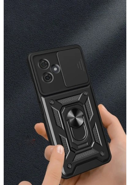 Xiaomi Redmi Note 13 Pro Plus Kılıf Pars Lens Yüzüklü Silikon - Siyah Bstmy
