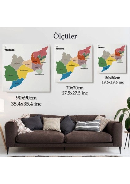 - Tekirdağ Ili ve Ilçeler Haritası Dekoratif Kanvas Tablo 1464 indirimleri