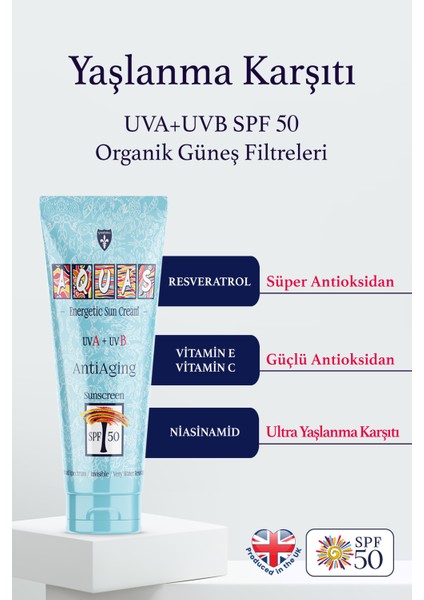 Güneş Kremi Spf 50 Uva+Uvb, 100 ml - Yeni Formül