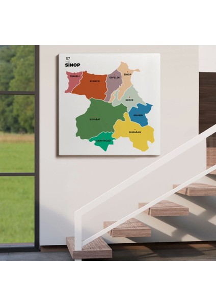 - Sinop Ili ve Ilçeler Haritası Dekoratif Kanvas Tablo 1452 fırsatları