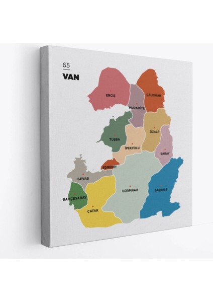 - Van Ili ve Ilçeler Haritası Dekoratif Kanvas Tablo 1479 fiyatları