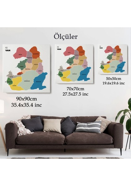- Van Ili ve Ilçeler Haritası Dekoratif Kanvas Tablo 1479 indirimleri