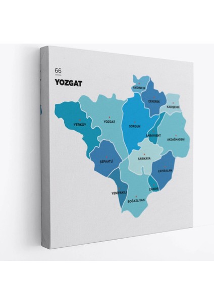 - Yozgat Ili ve Ilçeler Haritası Dekoratif Kanvas Tablo 1486 fiyatları
