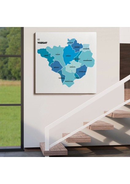 - Yozgat Ili ve Ilçeler Haritası Dekoratif Kanvas Tablo 1486 fırsatları