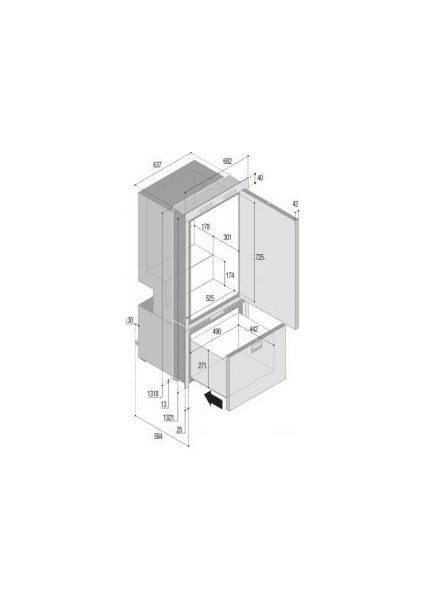 Vitrifrigo Buzdolabı/dondurucu. Model DW250 Ocx2 Btx 157 Litre