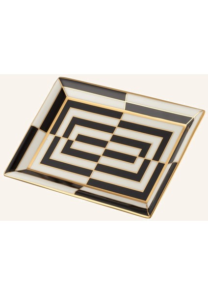 Op Art El Boyaması Porselen Kase Altın Detaylı, Şık Hediye Kutulu