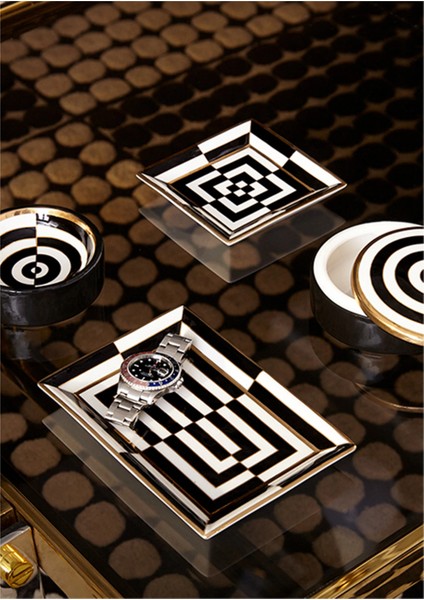 Op Art El Boyaması Porselen Kase Altın Detaylı, Şık Hediye Kutulu modelleri