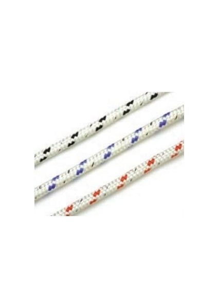 Çift Örgülü Halat Ø 14MM Beyaz Üzeri Siyah Desenli %100 Polyester