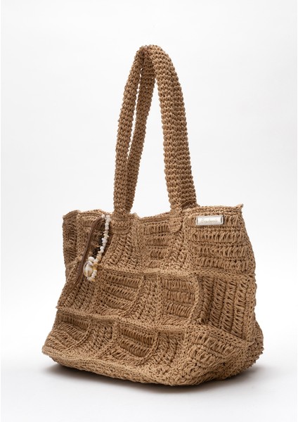 Kadın Hasır El Yapımı Şık Omuz Çantası Zy 25005 Keten fiyatları