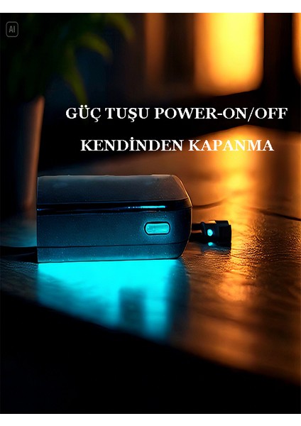 Lıght W Powerbank Wireless 10.000 Mah Kablosuz 1A/5V Iki USB Çıkışlı ve Type-C ile Şarj Cihazı 2.1A /5V