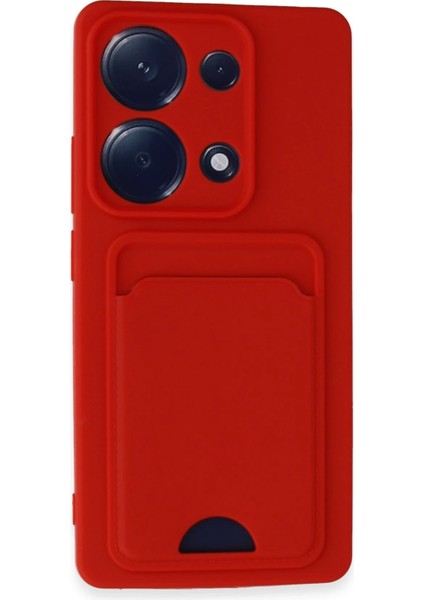Xiaomi Redmi Note 13 Pro 4g Kılıf Kelvin Kartvizitli Silikon - Kırmızı Bstmy