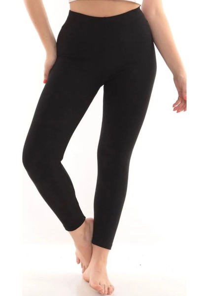 Kadın Siyah Termal Tayt Içi Şardonlu