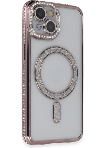 Iphone 14 Kılıf Joke Simli Magneticsafe Kılıf - Pembe Bstmy