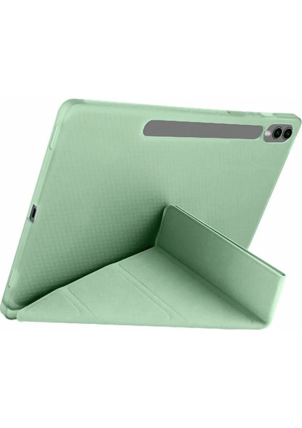 Samsung Galaxy X610 Tab S9 Fe Plus 12.4 Kılıf Kalemlikli Mars Tablet Kılıfı - Açık Yeşil Bstmy