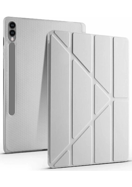 Samsung Galaxy X610 Tab S9 Fe Plus 12.4 Kılıf Kalemlikli Mars Tablet Kılıfı - Gri Bstmy