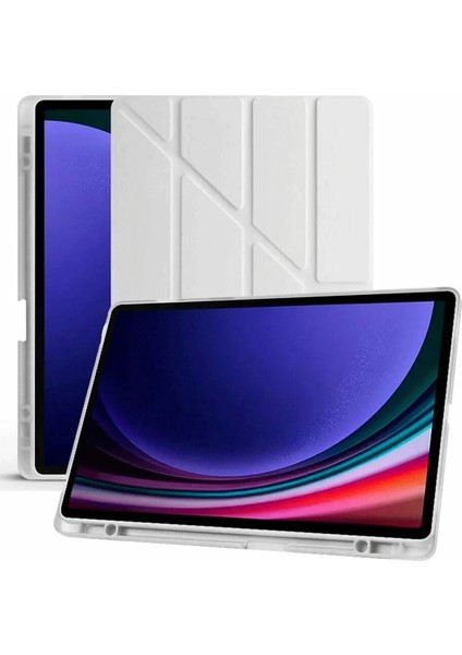 Samsung Galaxy X610 Tab S9 Fe Plus 12.4 Kılıf Kalemlikli Mars Tablet Kılıfı - Gri Bstmy
