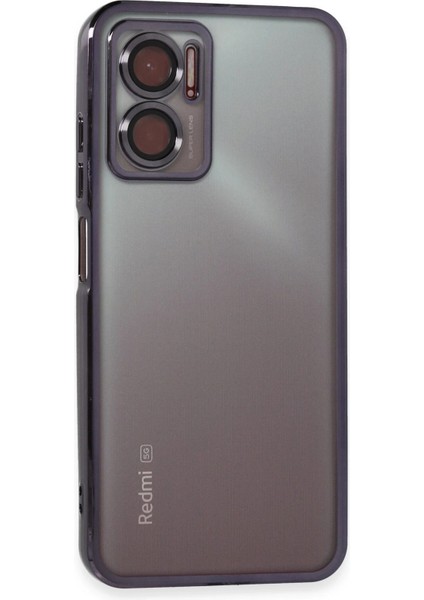 Xiaomi Redmi Note 11E Kılıf Razer Lensli Silikon - Mor Bstmy
