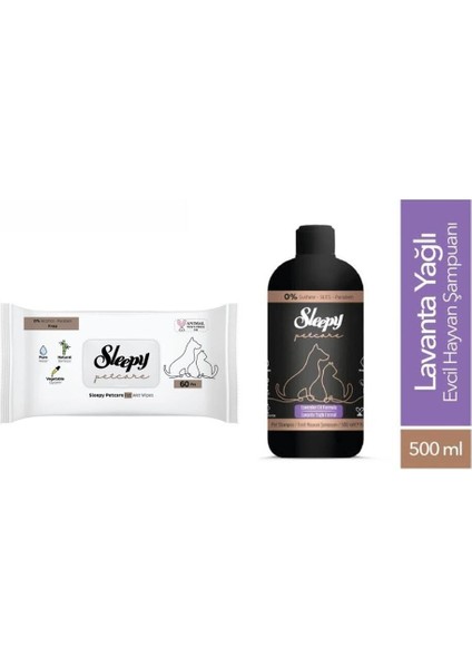 Petcare Evcil Hayvan Islak Havlusu 60 Adet Evcil Hayvan Şampuanı 500 ml