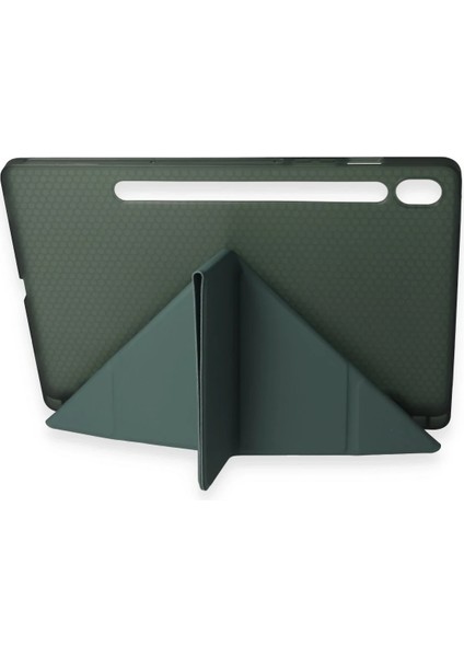 Samsung Galaxy Tab A9 Kılıf Kalemlikli Mars Tablet Kılıfı - Koyu Yeşil Bstmy