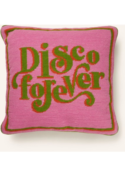 Goblen Işlemeli Kadife Sırtlı Dekoratif Yastık – 40 x 40 Cm, Yazı Detaylı, Dolgulu