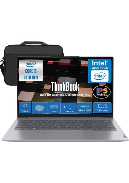 Thinkbook G6 Irl Intel Core I5-13420H 48GB Ram 512GB SSD 14" (1920X1200) IPS Fdos 21KG00UCTR Taşınabilir Bilgisayar&çanta