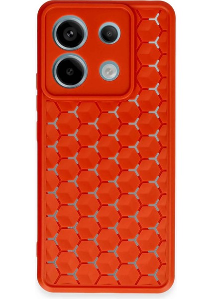 Xiaomi Redmi Note 13 Pro 5g Kılıf Petek Silikon Kapak - Kırmızı Bstmy