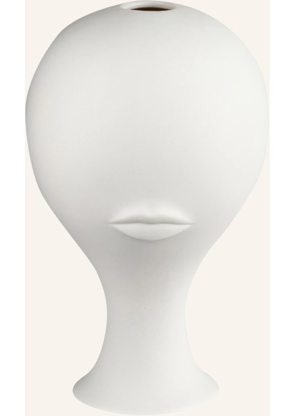 Misia Porselen Vazo Mat Dış Yüzey, Glazürlü Iç, Dekoratif Kabartma Detay