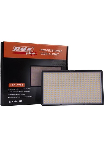 ,profosyonel Video Kameralar I ÇIN,576A Pro Led'li Sarı+Beyaz Işık Seti +( Şarj Aleti +770MAH Batarya )