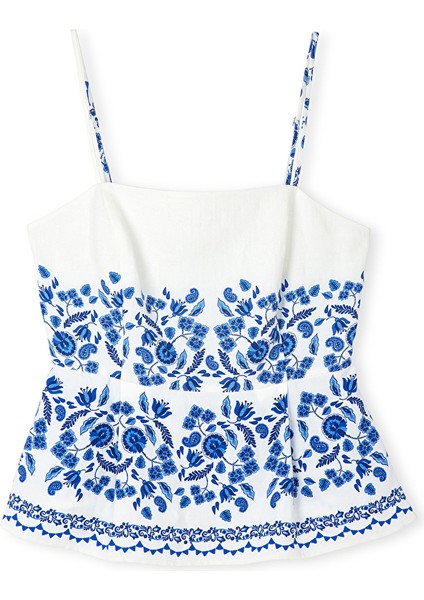 Çiçek Desen Pileli Bluz IS1250006114002