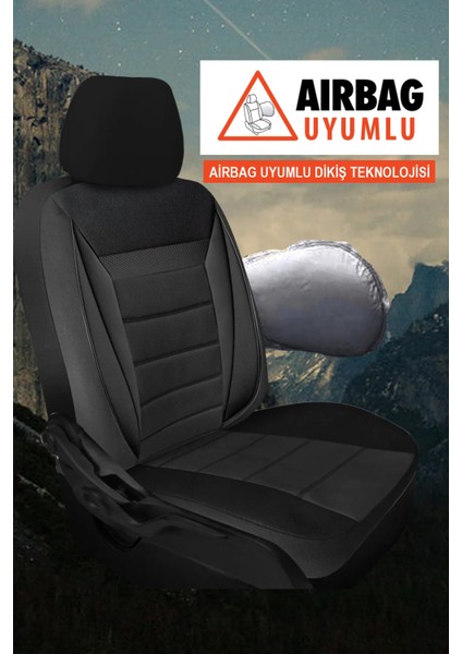 Jaguar Daimler Uyumlu Tam Set Tay Tüyü Oto Koltuk Kılıfı Soft Siyah