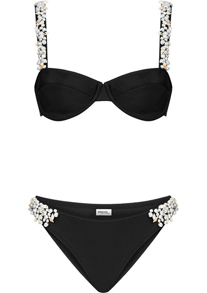 Suni Inci ve Strass Taş Işlemeli Bikini Seti IS1250038024001