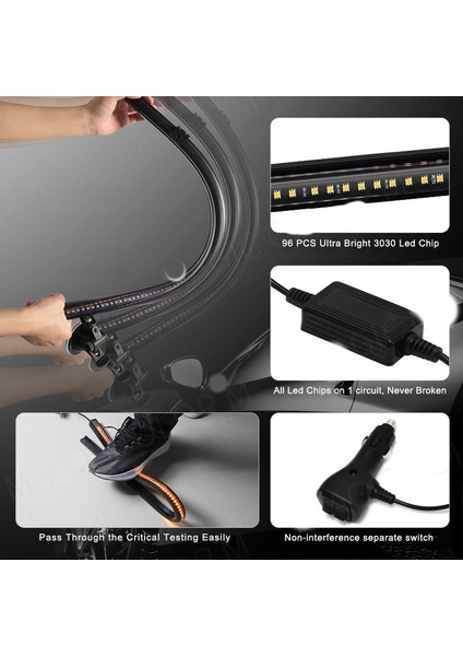 Çakar Lamba 12-32V Esnek Model 84CM Vantuzlu Çakarlı Sarı-Sarı / LAPA543-1 modelleri