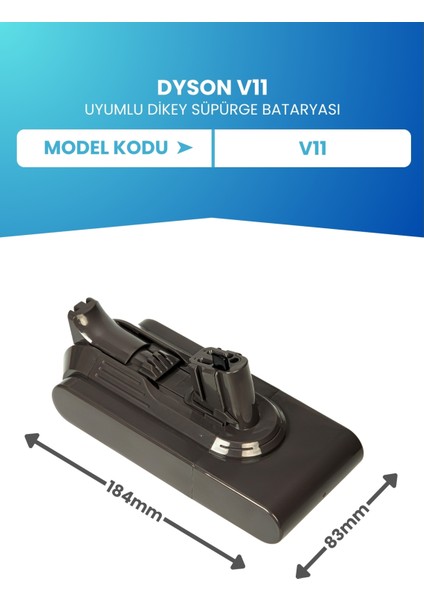 Dyson V11 Uyumlu Batarya (Orjinal Kapasite) 25.2V 4000MAH Pil Dikey Süpürge Bataryası fiyatları